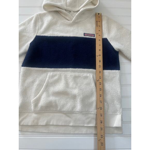 Vineyard Vines Fuzzy Color Block Hi Lo Sweatshirt Fleece Hoodie Girls Large (14) - Picture 3 of 9